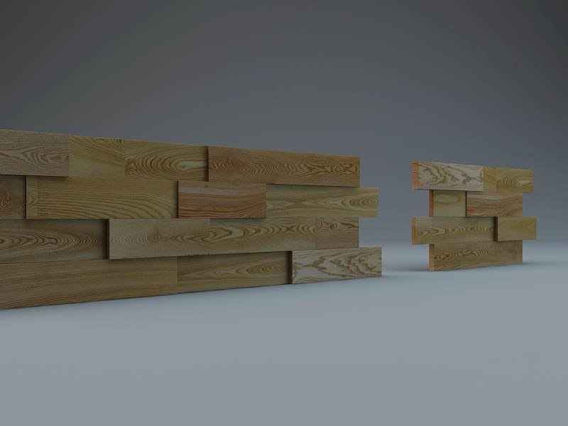 3D модели деревянных стеновых панелей